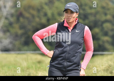 Auckland, Nouvelle-Zélande. 30Th sep 2017. usa's cheyenne woods au cours de la troisième journée de l'mckayson nouvelle-zélande féminin à windross ferme à Auckland, Nouvelle-Zélande le Sep 30, 2017. Avec numéro un mondial lydia ko, le mckayson new zealand women's open est le premier tournoi de la lpga pour être joué en Nouvelle-Zélande. crédit : Shirley kwok/pacific press/Alamy live news Banque D'Images