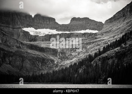 Glacier de Grinnell, noir et blanc Banque D'Images