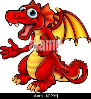 Cartoon Thumbs up dragon Illustration de Vecteur