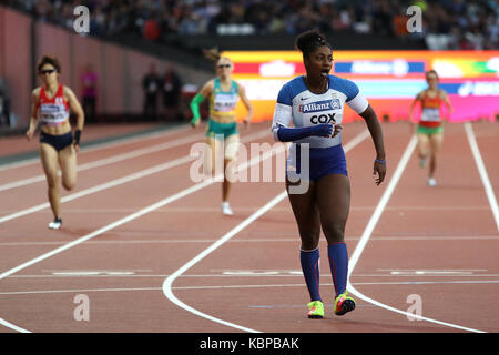 Kadeena COX de Grande-bretagne remporte la médaille d'or en 400 m T38 à la finale des Championnats du monde à Londres 2017 Para Banque D'Images