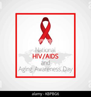 Programme national de lutte contre le VIH sida et de la journée de sensibilisation au vieillissement l'icône vecteur illustration Illustration de Vecteur