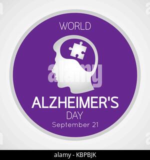 Journée mondiale Alzheimer icône vecteur illustration Illustration de Vecteur