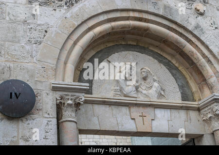 Quatrième station de la via Dolorosa Banque D'Images