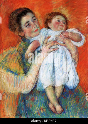 L'enfant aux pieds nus par Mary Cassatt, 1897, pastel Banque D'Images