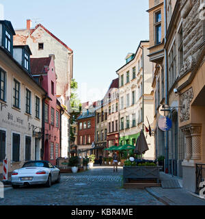 Riga, Lettonie - 01 septembre 2014 - la rue dans la vieille ville, Riga, Lettonie Banque D'Images