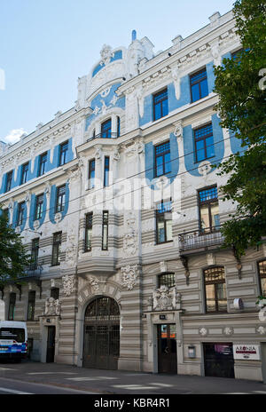 Riga, Lettonie - 01 septembre 2014 - les bâtiments de l'art nouveau (style moderne) Banque D'Images