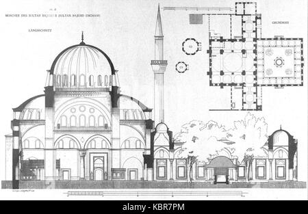 Mosquée Bayezid II par rameau 1912 Banque D'Images