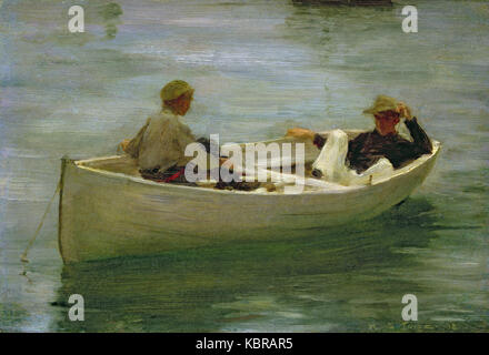 Henry Scott Tuke dans l'Aviron (1898) Banque D'Images