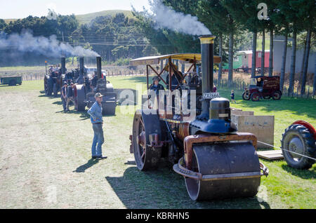 Les moteurs de traction à vapeur, juste à Feilding, Manawatu-Wanganui, Nouvelle-Zélande Banque D'Images