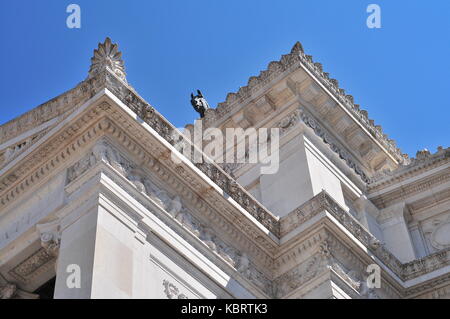 Rome, Italie, septembre 2016. Détail de l'autel de la patrie (Altare della Patria). avec cheval tête de la sculpture. Banque D'Images