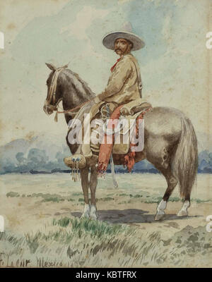 Photographie d'August Lohr en 1895, représentant un homme en tenue gaucho traditionnelle sud-américaine, reflétant le patrimoine culturel de la région. Banque D'Images