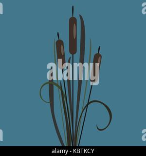 Bush de Swamp reed sur un lac. vector illustration Illustration de Vecteur