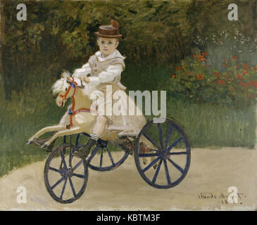 Jean Monet Claude Monet sur son hobby Horse Banque D'Images