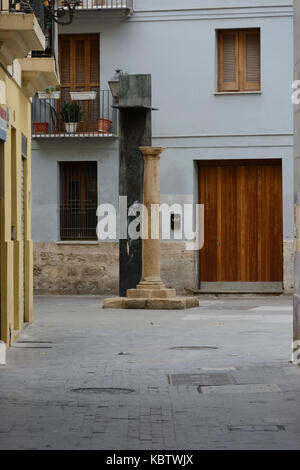 25 septembre 2016 : la tristesse de l'empty street dans la ville de Valence. Banque D'Images