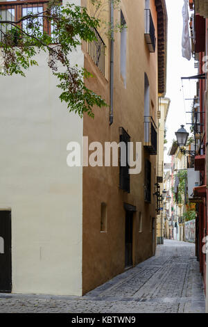 25 septembre 2016 : la tristesse de l'empty street dans la ville de Valence. Banque D'Images