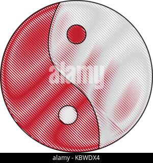 Yin Yang icône sur fond blanc vector illustration Illustration de Vecteur