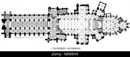 Plan de la cathédrale de Canterbury Banque D'Images