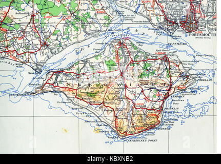 1945 IsleofWightmap Banque D'Images
