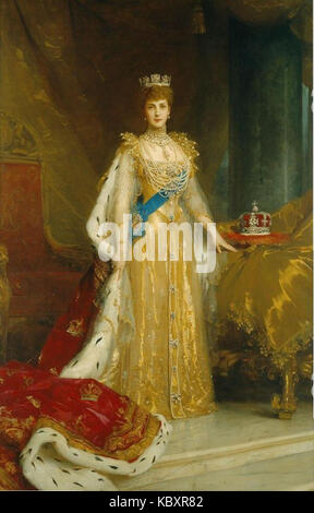 La reine Alexandra était l'épouse du roi Édouard VII et de la reine du Royaume-Uni de 1901 à 1910. Son règne a été marqué par des développements sociaux, culturels et politiques au sein de l'Empire britannique. Banque D'Images