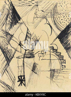 Robert Delaunay La Tour Eiffel et la Cathédrale 1910 1913 Banque D'Images