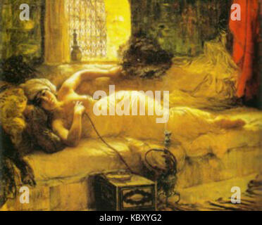 Frederick Arthur bridgman Une odalisque Banque D'Images