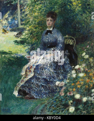 'La tapisserie dans le parc, Camille Monet', la peinture de Renoir Banque D'Images