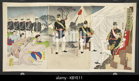 16126.d.1(54) les généraux chinois capturés à la bataille de Pyongyang beg for mercy Banque D'Images