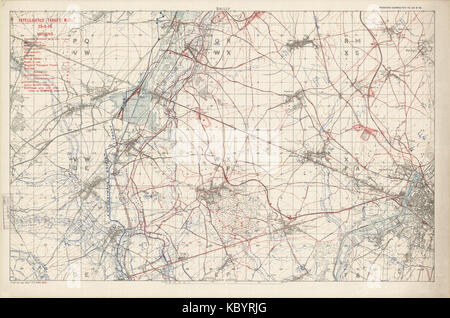 Bataille du Canal du Nord Carte de cible d'Intellligence (25 Sept 1918) Banque D'Images