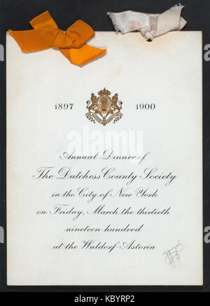 3e dîner annuel (détenu par la société DUTCHESS COUNTY) DANS LA VILLE DE NEW YORK (at) Waldorf Astoria Hotel (hôtel ;) (NYPL Hadès 273363466778) Banque D'Images