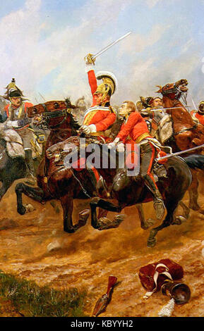 Richard Caton Woodville Life Guards le chargement à la bataille de Waterloo Banque D'Images