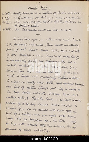 Le secret du Docteur Grimshawe est une œuvre littéraire de Julian Hawthorne, dont les chapitres 1-7 sont conservés à la main. L'œuvre reste non datée mais est un artefact historique important dans la littérature américaine. Banque D'Images