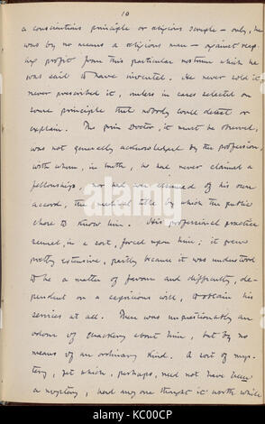 Le manuscrit de 'Docteur Grimshawe's secret' contient les chapitres 1 à 7, écrits par Julian Hawthorne, offrant un aperçu de cette œuvre inachevée. Banque D'Images