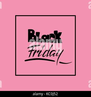 Le vendredi noir vente lettrage. Texte de la main méga vente annuelle. Illustration de Vecteur