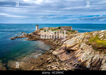 Pointe de Kermorvan, Kermovan phare, Bretagne (Bretagne), France Banque D'Images