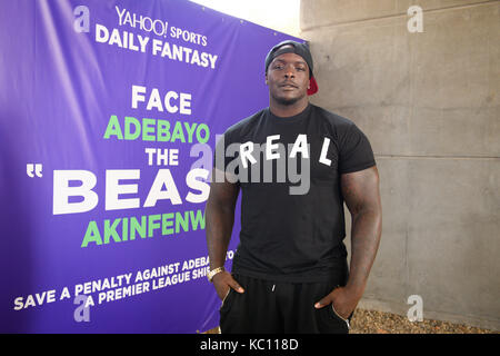 Adebayo 'la bête' akinfenwa a été publié à la yahoo sport fantasy quotidienne journée événement date limite de l'étang à boxpark, Shoreditch. Comprend : adebayo akinfenwa alias 'la bête' où : London, Royaume-Uni Quand : 31 août 2017 Source : wenn.com Banque D'Images