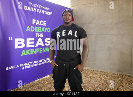 Adebayo 'la bête' akinfenwa a été publié à la yahoo sport fantasy quotidienne journée événement date limite de l'étang à boxpark, Shoreditch. Comprend : adebayo akinfenwa alias 'la bête' où : London, Royaume-Uni Quand : 31 août 2017 Source : wenn.com Banque D'Images