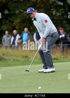 L'Irlande paul dunne pendant quatre jours de la British masters à fermer house golf club, Newcastle. Banque D'Images