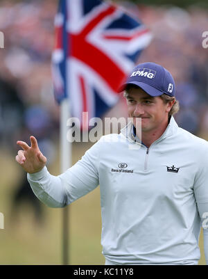 L'Irlande paul dunne pendant quatre jours de la British masters à fermer house golf club, Newcastle. Banque D'Images