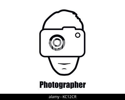 Photographe avec une icône d'appareil photo. Pictogramme vectoriel. Illustration de Vecteur