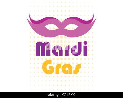 Mardi Gras. Couleur violet masque. Pop art des points. Vector illustration Illustration de Vecteur