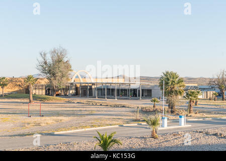 Gross barmen, Namibie - juillet 3, 2017 : la porte d'entrée, la réception et la boutique a gross barmen près de Okahandja dans la région d'Otjozondjupa namibi Banque D'Images