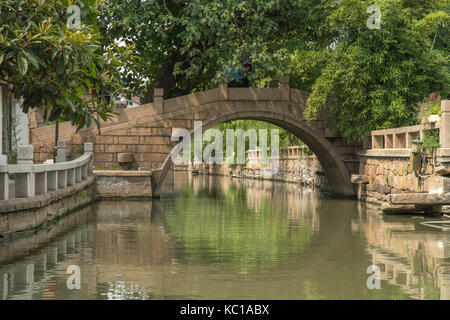 Pont sur canal pingjiang, Suzhou, Chine Banque D'Images