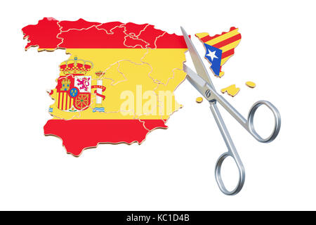 Concept de l'indépendance de la catalogne, rendu 3D isolé sur fond blanc Banque D'Images