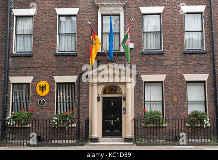 L'ambassade allemande et hungerian dans le quartier géorgien, Rodney Street, Liverpool, Angleterre, Grande-Bretagne, Royaume-Uni. Banque D'Images