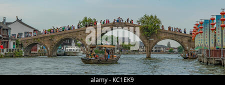 Pont fangsheng zhujiajiao, panorama, Chine Banque D'Images