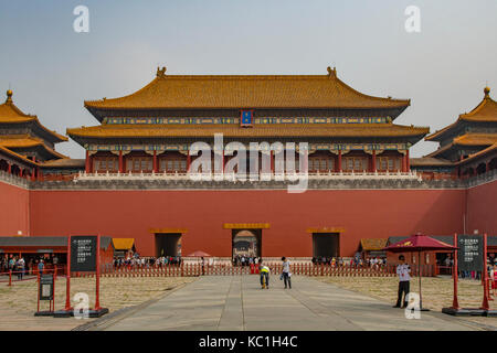 Meridian gate dans la cité interdite, Pékin, Chine Banque D'Images