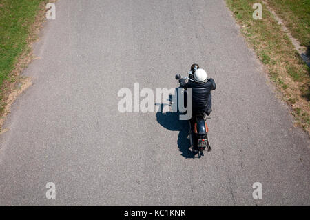 11 juin 2017 - Italie, Lombardie, Cremona, dans Sottocanna Circuito, salles de vieux vêtements de moto Banque D'Images