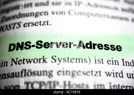 L'adresse du serveur DNS Banque D'Images