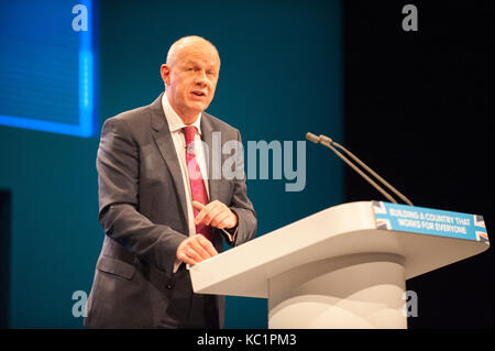 Manchester, UK. 1er octobre 2017. La première secrétaire d'État, Damien Green MP, l'adresse aux délégués le jour 1 de la 2017 conférence du parti conservateur à Manchester Central. © Paul Warburton Banque D'Images