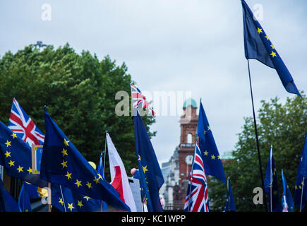 Manchester, Royaume-Uni, 1er octobre 2017, StopBrexit March pendant la Conférence du Parti conservateur, Manchester, Royaume-Uni, crédit Jill Jennings/Alay Live News Banque D'Images